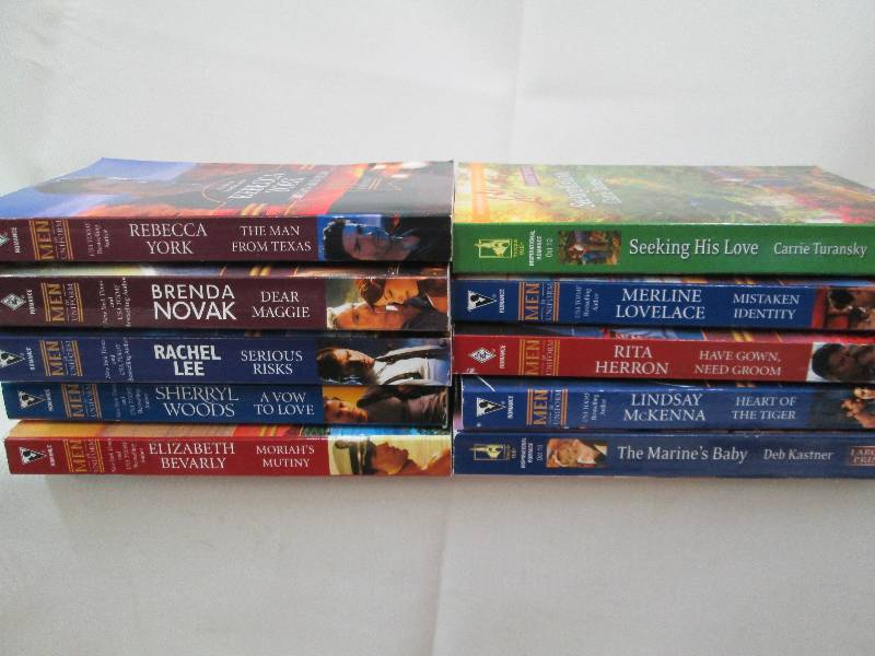 lot 57 image: Lot of 10 Romance novel paperback b...