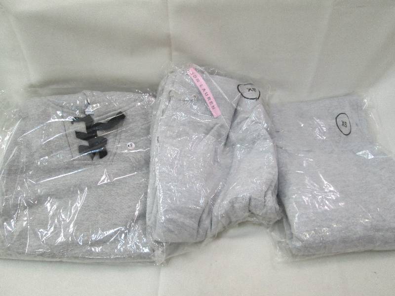 lot 126 image: 2 each XS grey drawstring sweat pan...