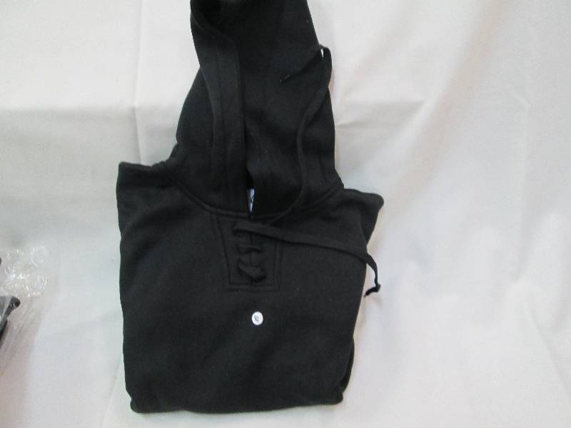 lot 128 image: Lot of 4 XS black hooded lace up sw...