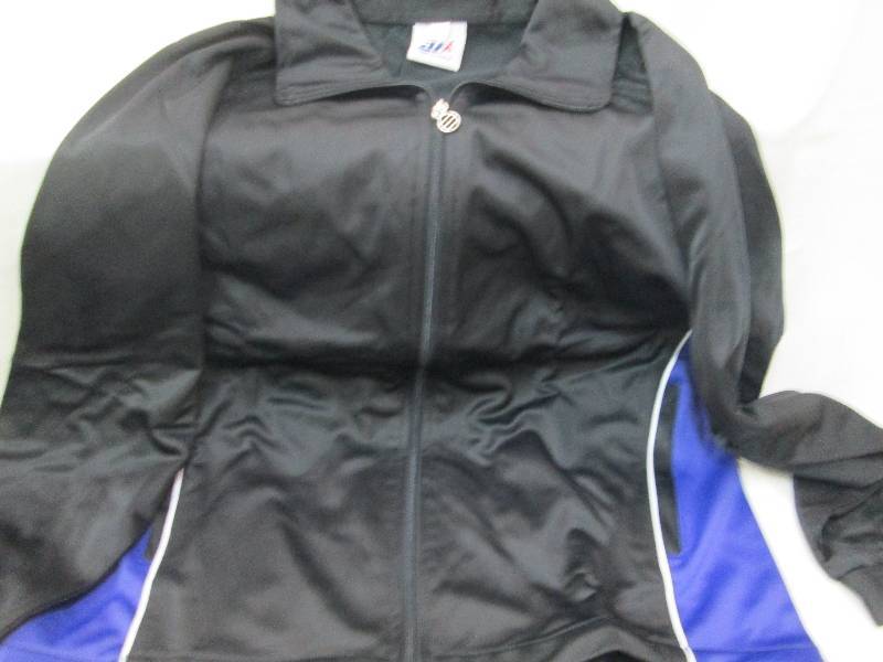 lot 130 image: Lot of 4 black and purple zip warmu...