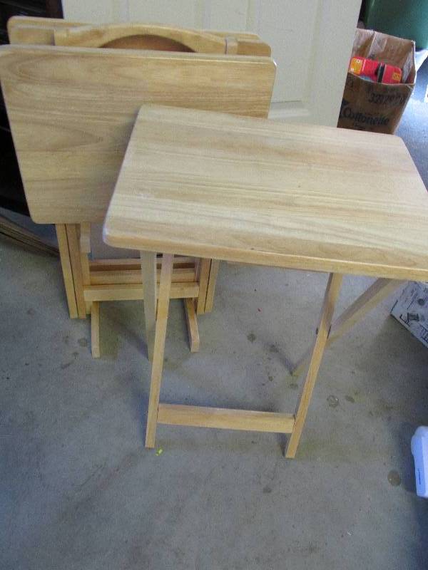 Set of 4 all wood folding TV dinner...