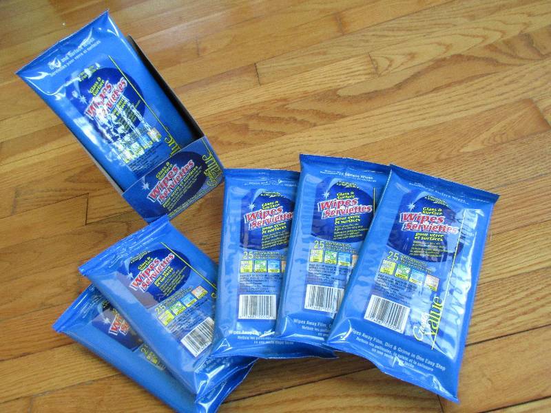 6 packs glass and surface wipes...