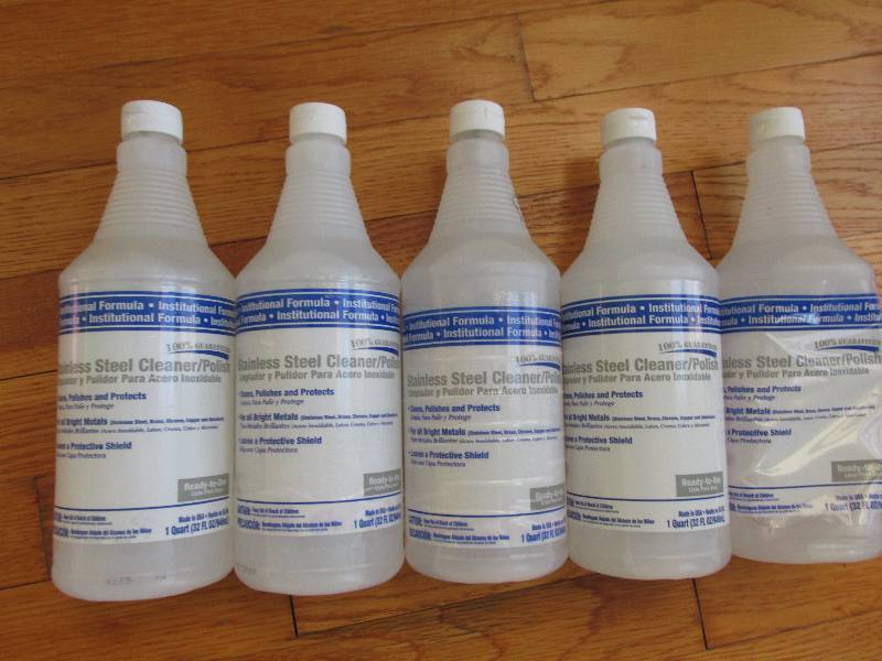 5 bottles of stainless steel cleane...