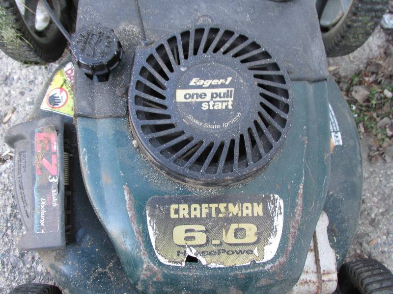 Craftsman 6 hp push mower.  Starts ...