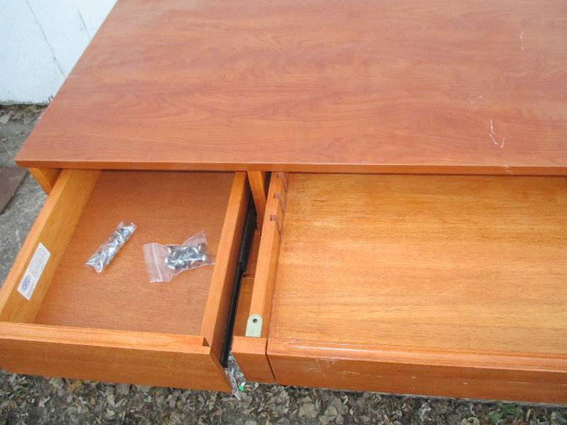 All wood desk, 40 x 21 top 31 tal...