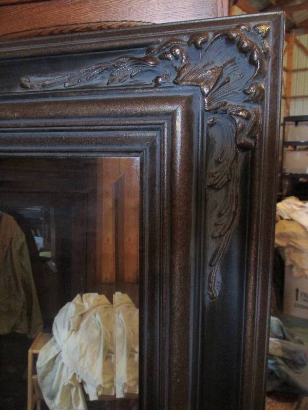 lot 11 image: Huge beveled edge mirror, in fancy ...