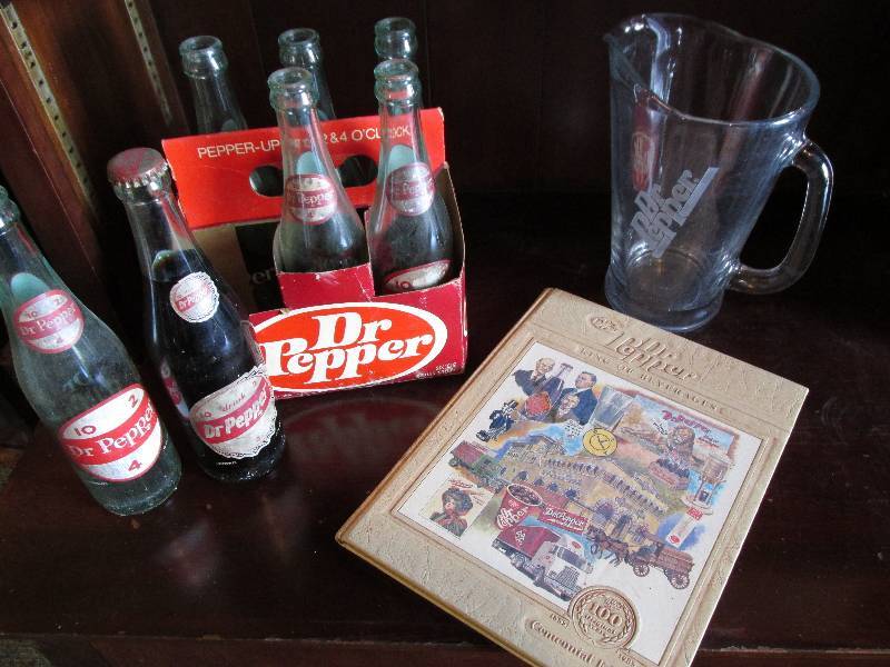 lot 30 image: Vintage Dr. Pepper bottles, book an...