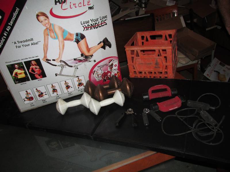 lot 126 image: Folding exercize mat weights and Ab...