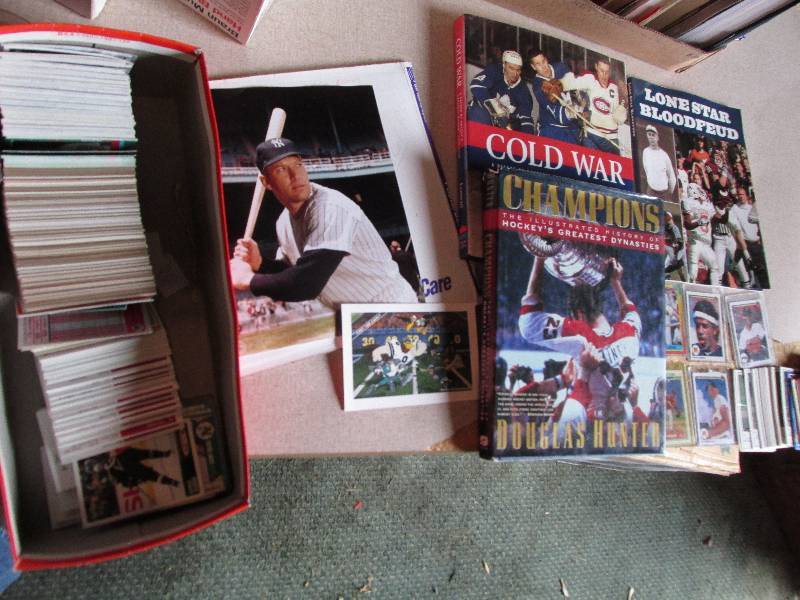 lot 71 image: Lot of sports cards, books, and a p...