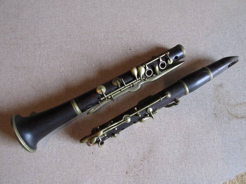 lot 94 image: Antique clarinet marked B LF France...
