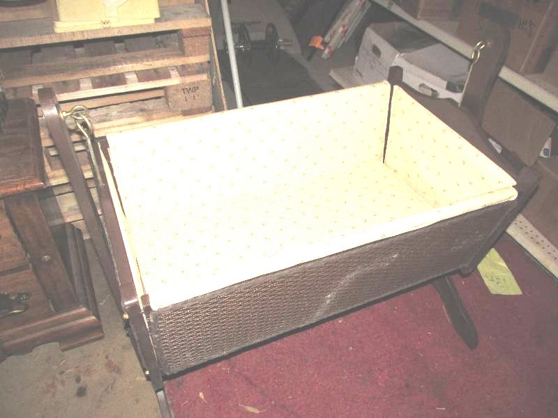 lot 101 image: Vintage rocking cradle, wood...