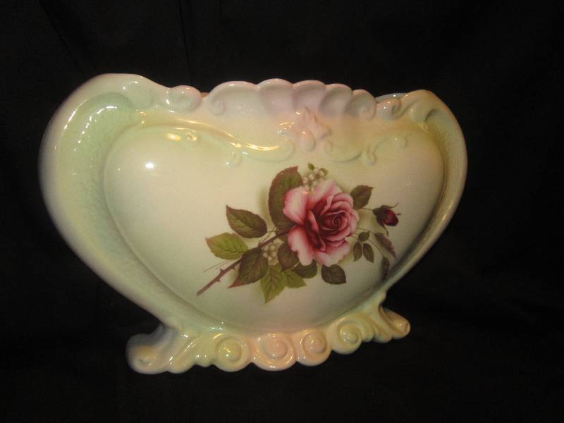 lot 37 image: Antique Vase with Rose 11W x 7 H