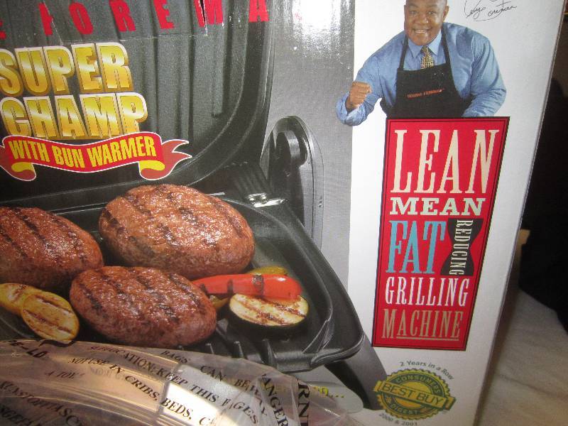 lot 61 image: George Foreman Grill New in Box Super Champ with Bun Warmer