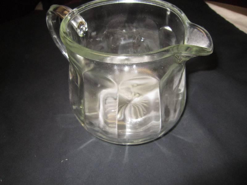 lot 82 image: Antique Glass Water Pitcher 6H x 5 12