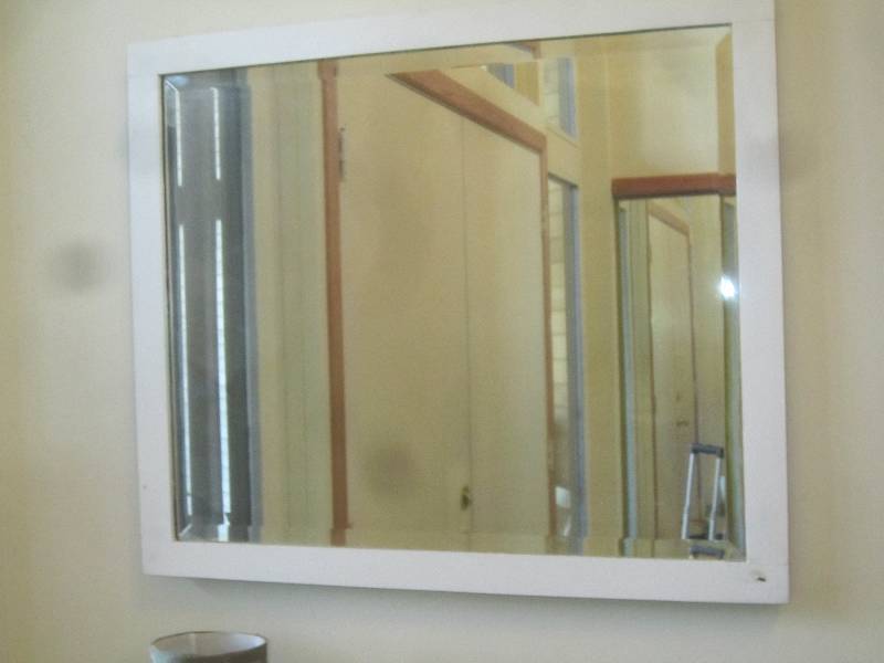 lot 105 image: White Framed Mirror