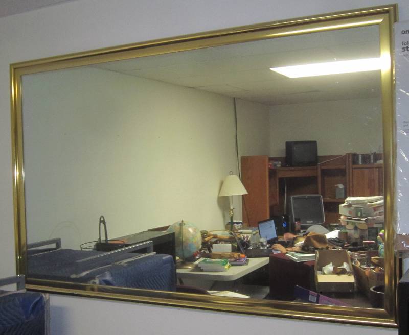 lot 114 image: Large Mirror 62 x 40 with Gold Frame
