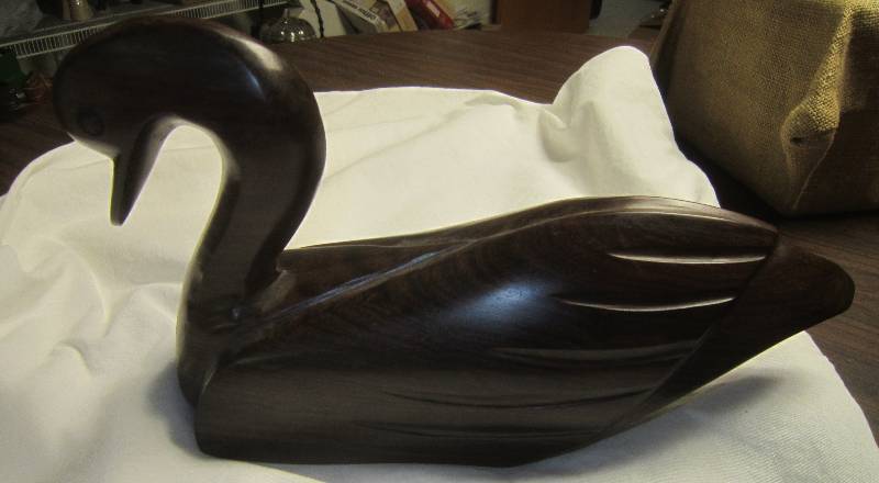 lot 121 image: Wood Swan Hand Carved