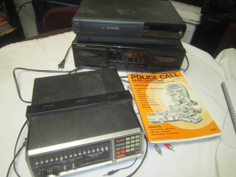 lot 145 image: LOT - Police Scanner, Pioneer Double Cassette CT-W301, VHS GE Player, ETC