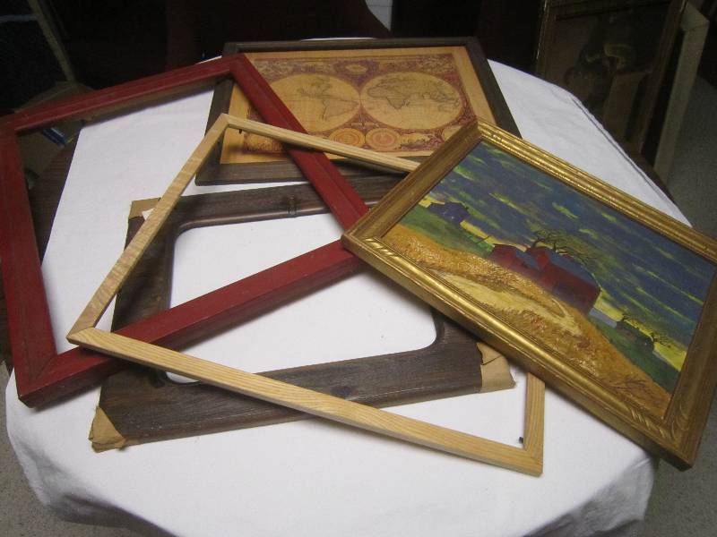 lot 174 image: LOT - Oil Painting, Nova Map, Frames