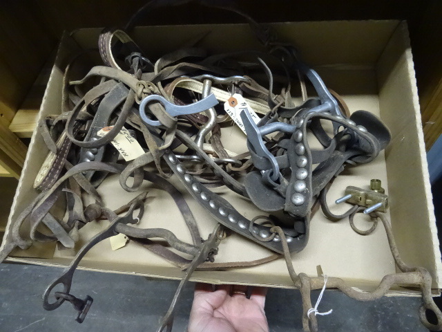 lot 16 image: Box of Misc Vintage Horse Bridals
