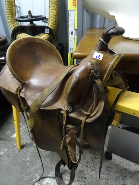 lot 54 image: Vintage Leather Saddle