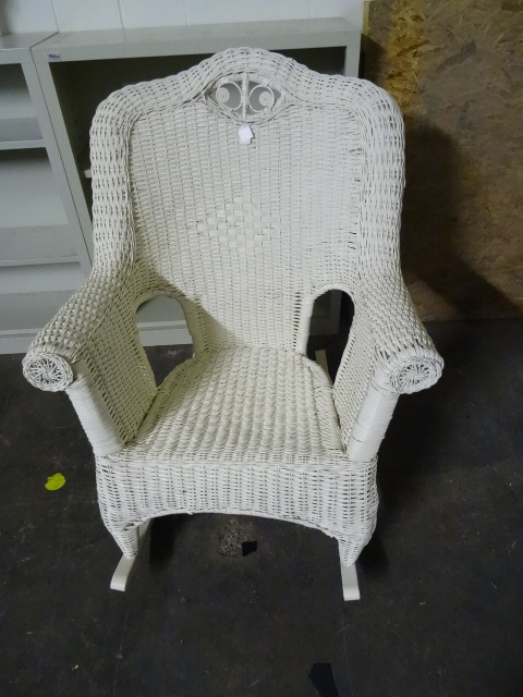 lot 64 image: Vintage Wicker Rocking Chair,