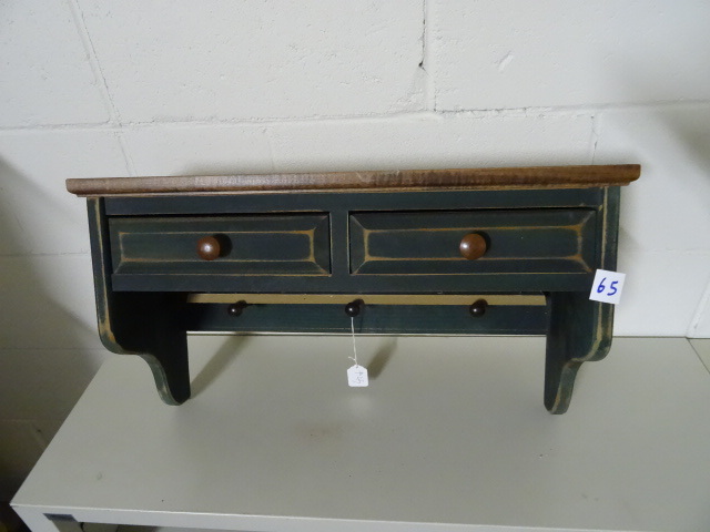 lot 65 image: Wall Hanging ShelfCoat Rack.