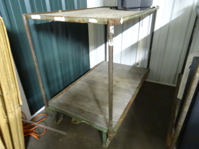 lot 97 image: 2 Wheeled Shop Cart. 2 Tier