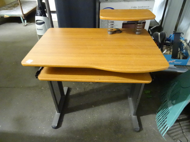 lot 109 image: Computer Desk with Pull Out Keyboard