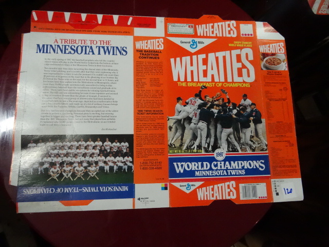 lot 120 image: Wheaties Box 1987 Minnesota Twins s