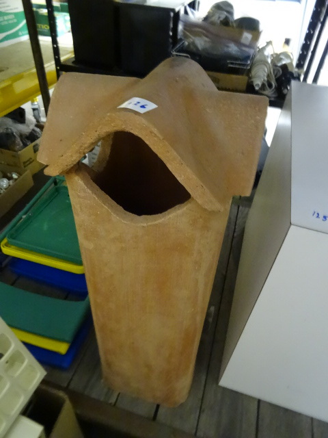 lot 126 image: Clay Chimney Cap. 10 X 10 X 27