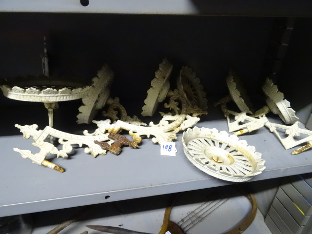 lot 198 image: 6 Cast Wall Hanging Lamp Holders
