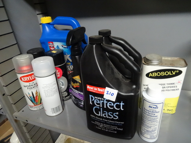 lot 210 image: Antifreeze, Glass Cleaner, Spray Paint