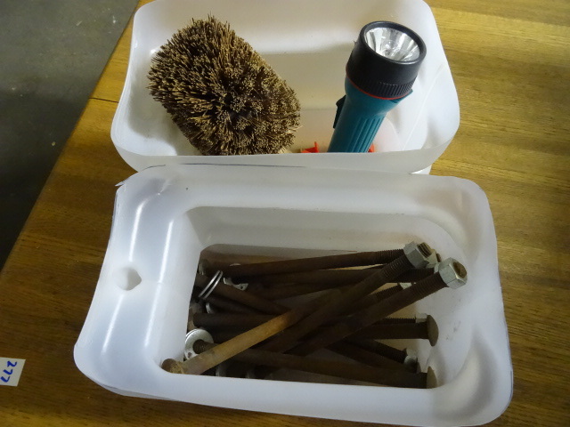 lot 280 image: Brush, Flashlight, Carriage Bolts