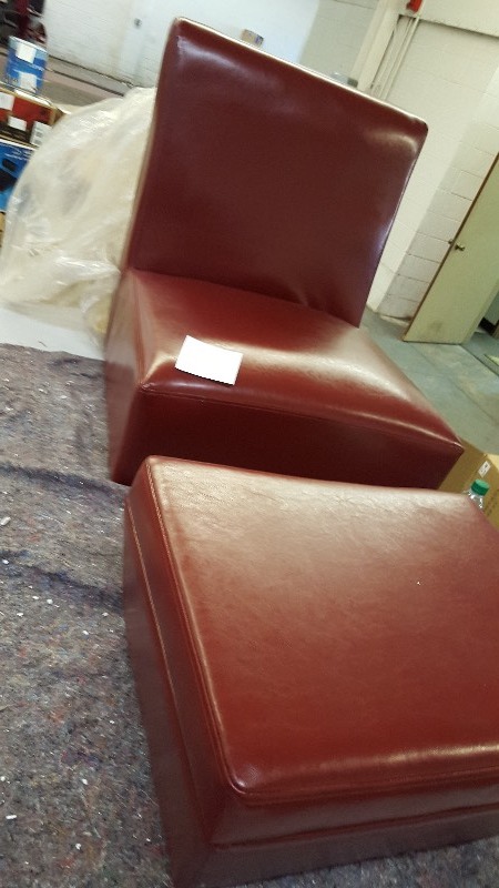 lot 16 image: alcove Accent Chair with Storage Ottoman