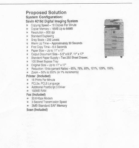 Savin 4018d Digital Imaging Solution