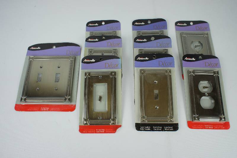Amerelle Brushed Brass Light Switch & Outlet Plates (9)