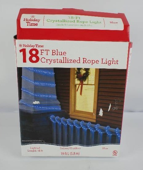Holiday Time 18 ft. Blue Crystalized Rope Light