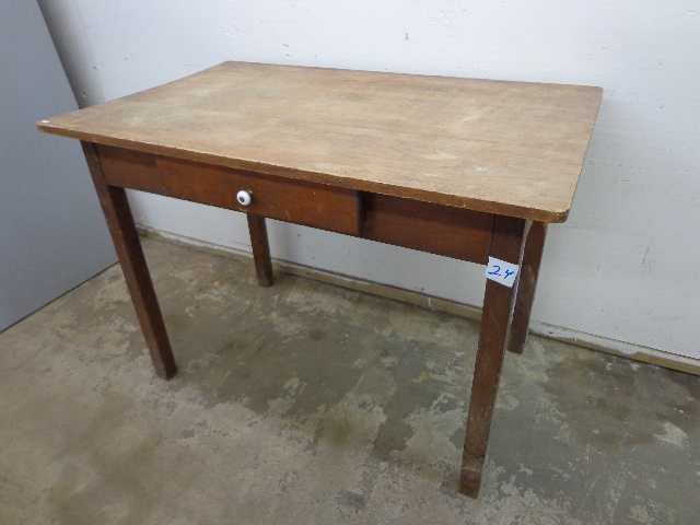 lot 24 image: Wooden Table with Drawer