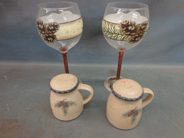 lot 86 image: Stemware, Salt & Pepper Shakers