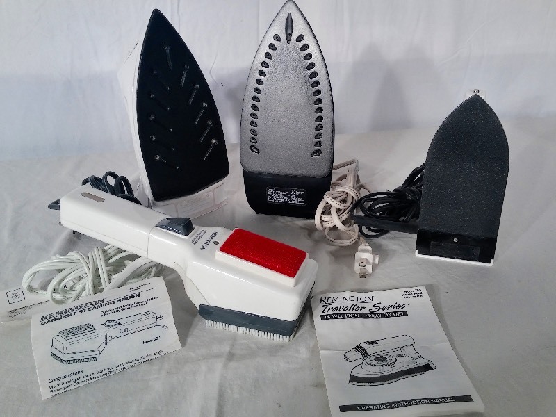 Assorted Irons & Garment Steaming Brush (all good condition)