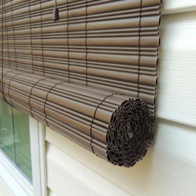 lot 23 image: NEW (3) Chestnut Exterior Roll Up Patio Sun Shade with Valance - 72 in. W x 84 in.