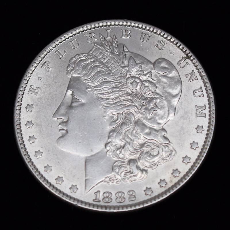 1882 Morgan Silver Dollar with AU Details