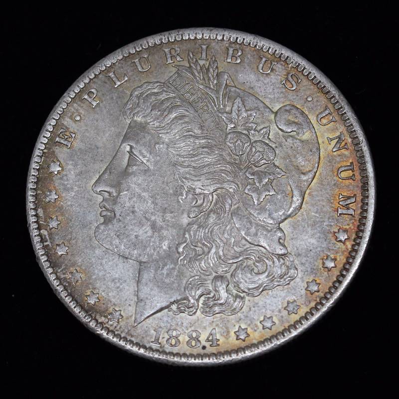 1884-O Morgan Silver Dollar Au Details with Toning
