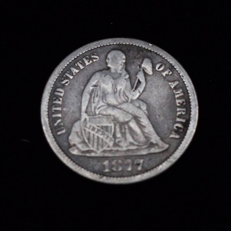 1877-CC Seated Liberty Dime Fine Details