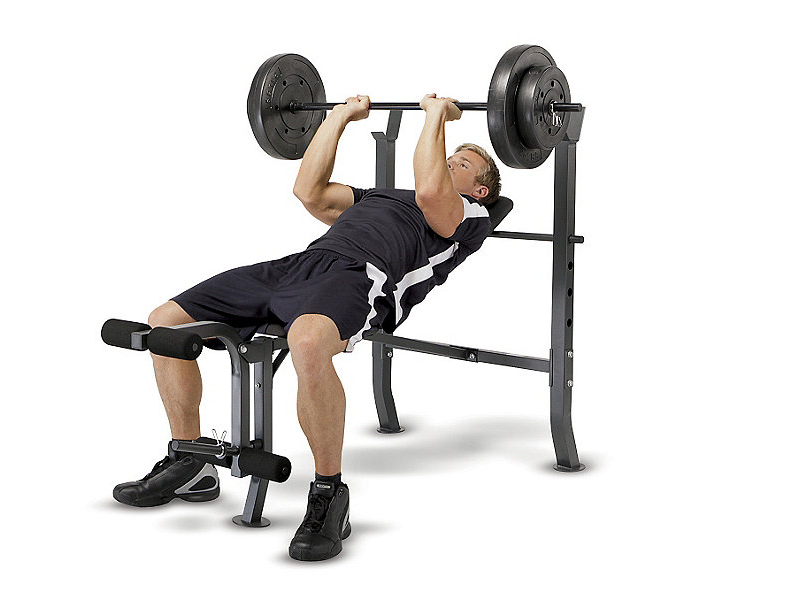 NEW LifeMax Standard Weight Bench & 80-Lb Weight Set