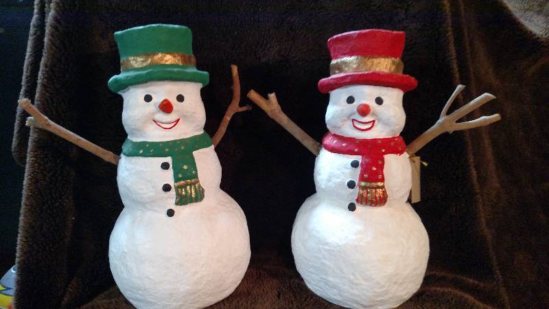 Set of 2 Snowman decorations