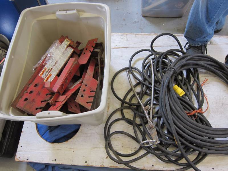 Roofer Footing Braces, Cords and Hoses