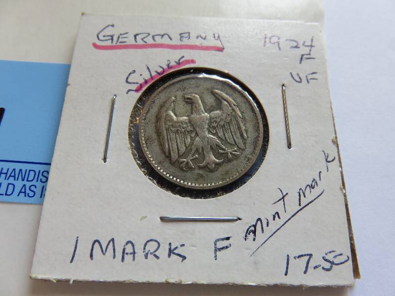 1924 Germany, 1 Mark, Silver