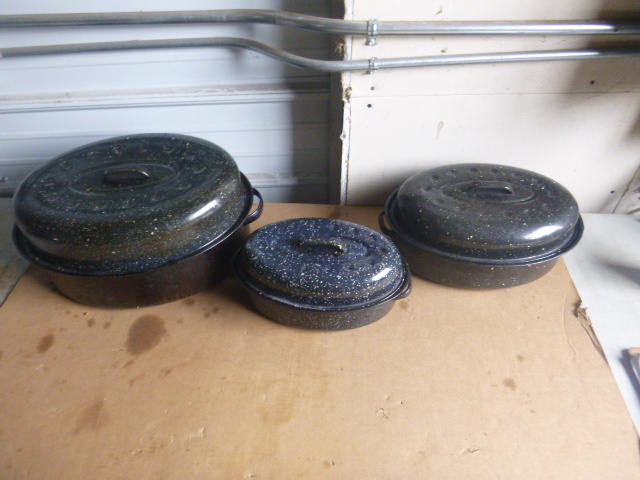 lot 68 image: 3 Enamel Roasters